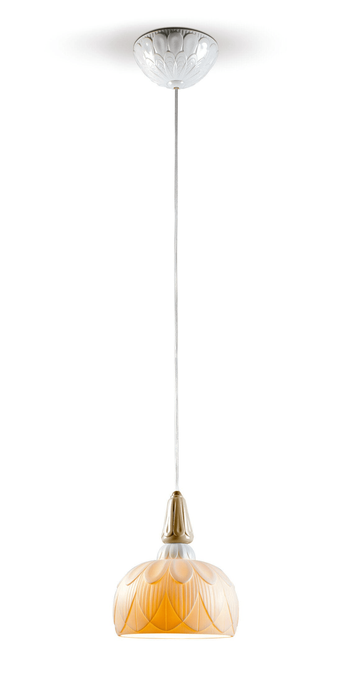 Lladró - Ivy and Seed Single Pendant Light - Spices showcasing organic porcelain design and warm earthy tones.