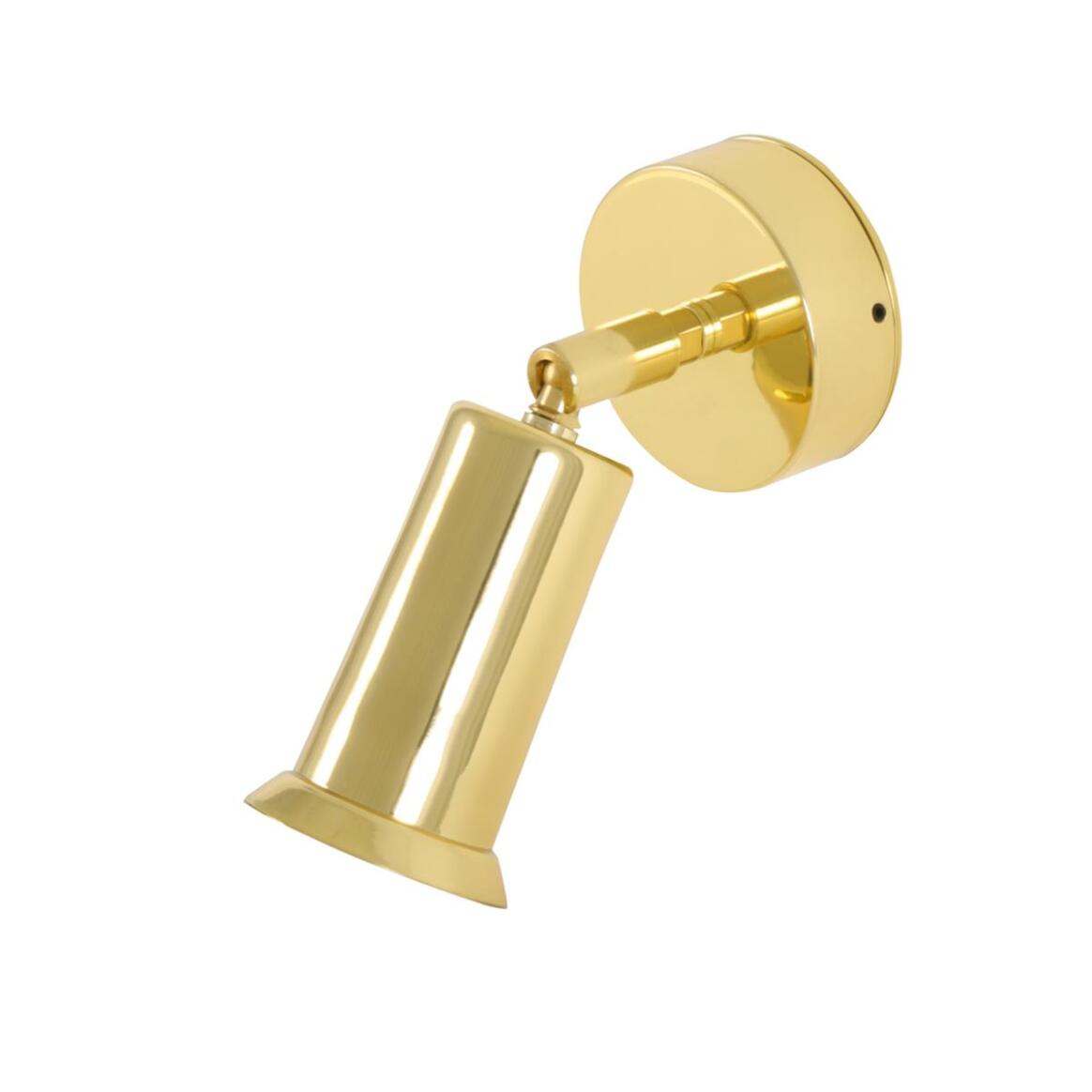 Mullan - Jasper Modern Brass Wall Spotlight 7.5cm IP20 - Polished Brass Finish