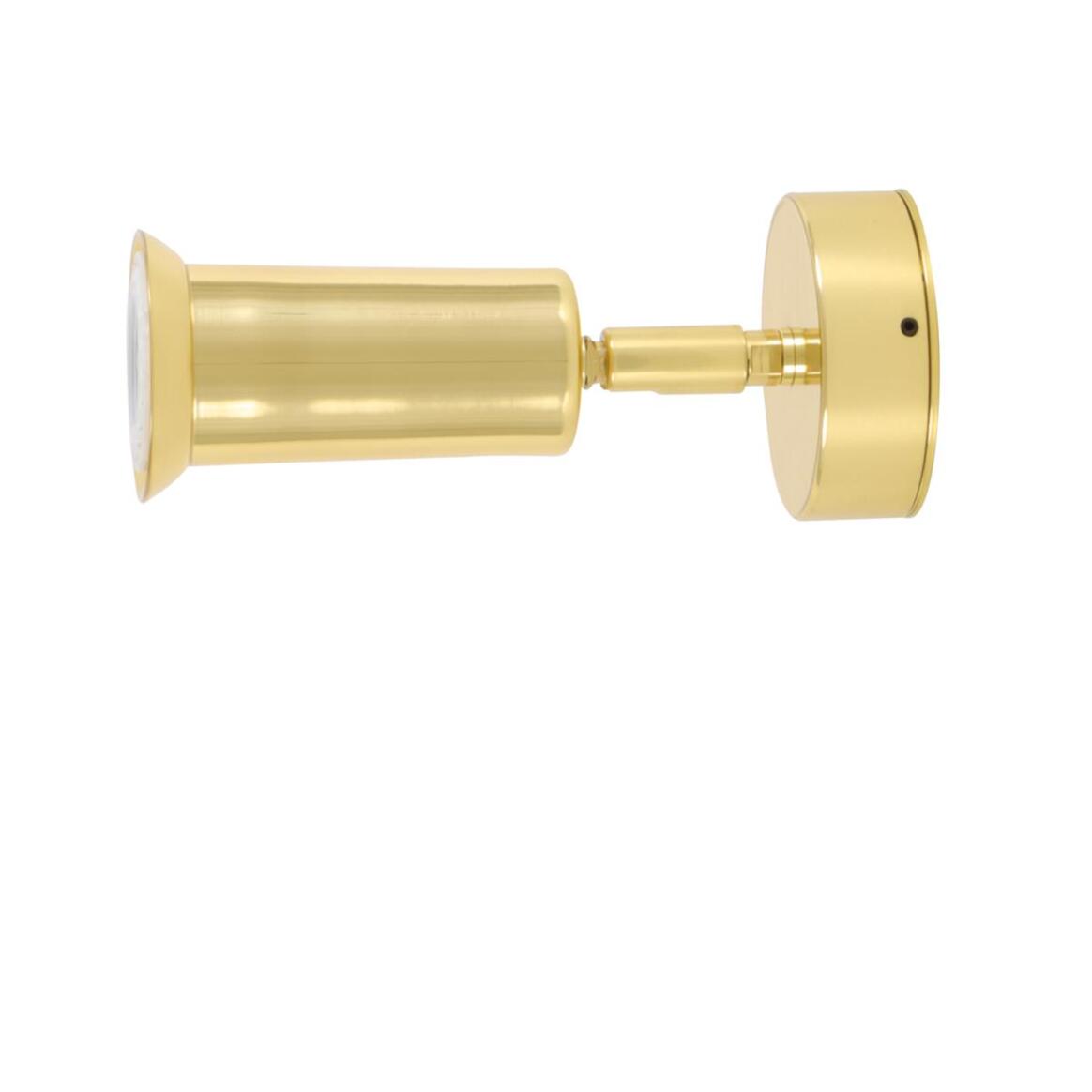 Mullan - Jasper Modern Brass Wall Spotlight 7.5cm IP20 - Polished Brass Finish