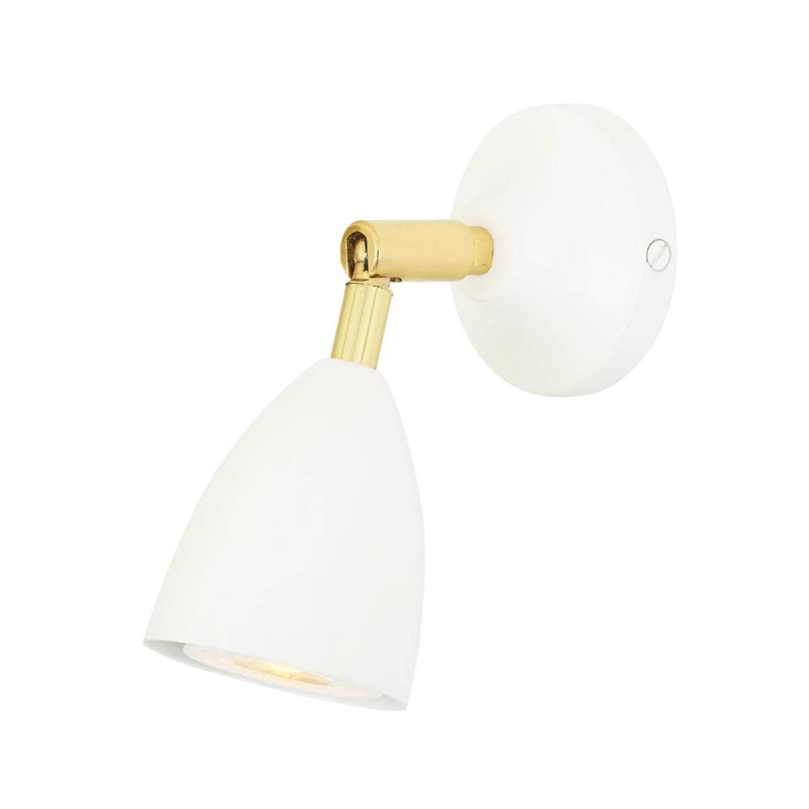 Mullan - Lainio Brass Vintage Wall Spotlight 8cm IP20 - Powder Coated White Finish