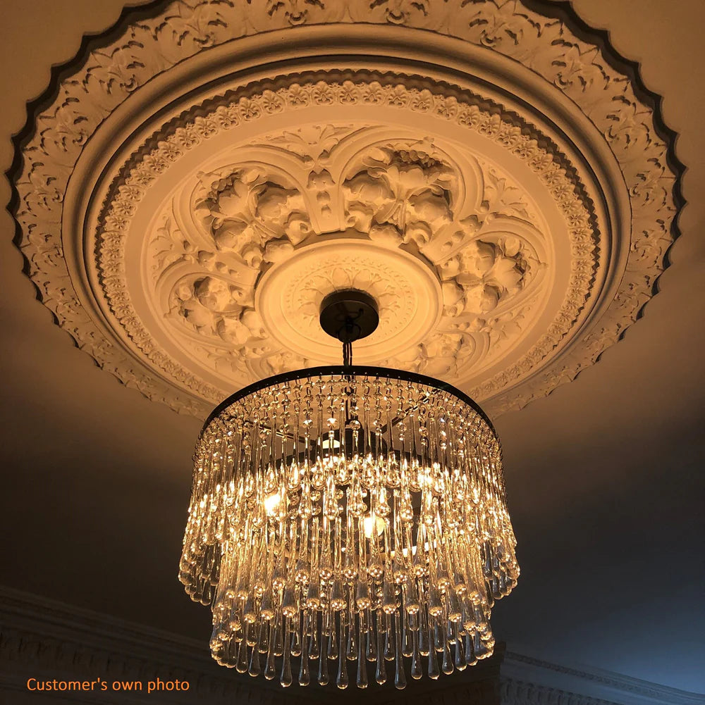 Pooky Larger Rita Chandelier with Clear Blown Glass Droplets
