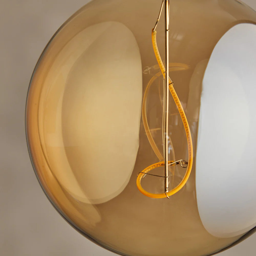 Pooky Extra Large Globe 4 Watt Irregular Filament LED Bulb with Amber Coating and B22 Fitting
