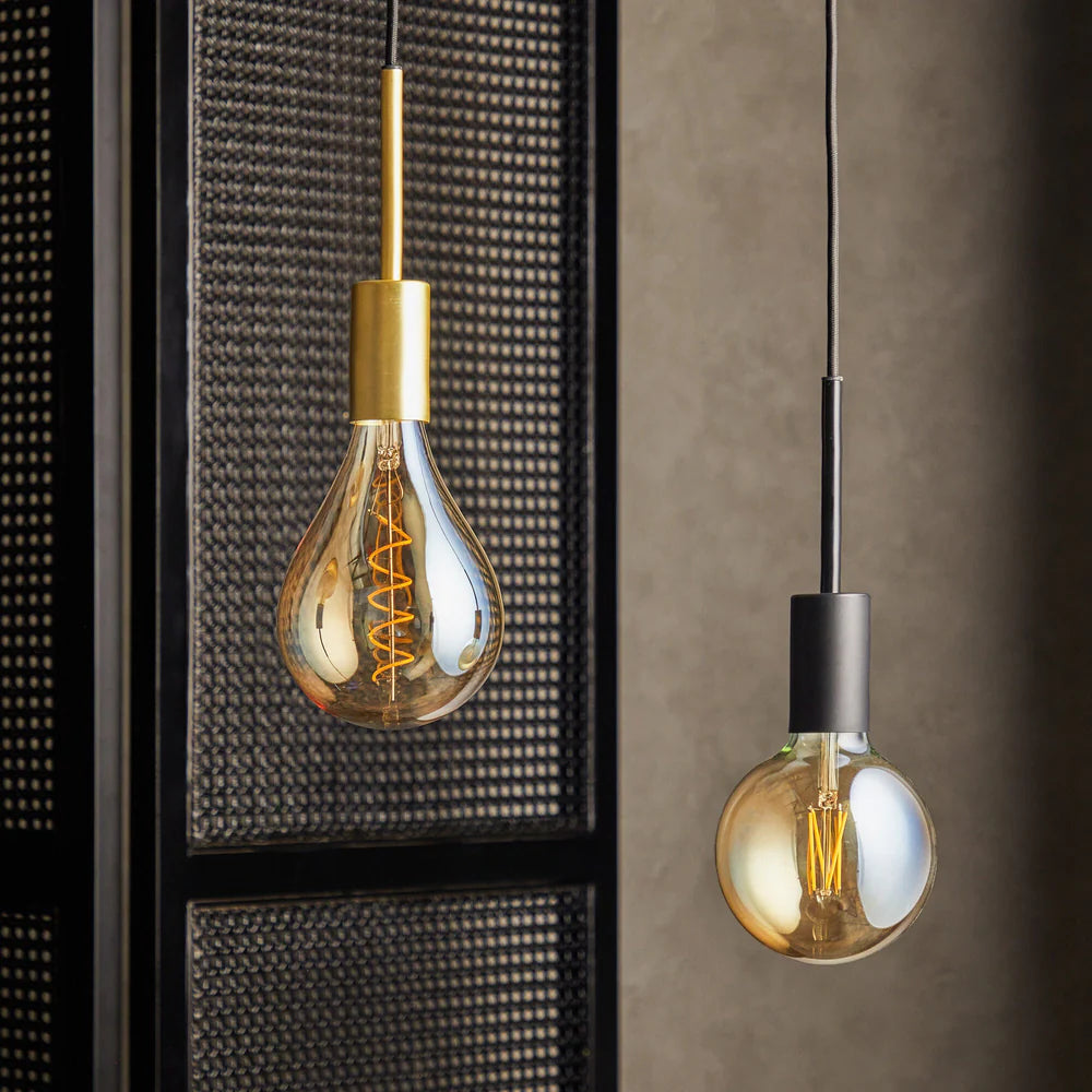 Pooky Giant 4 Watt LED Curled Filament Bulb with Amber Coating and E27 Fitting