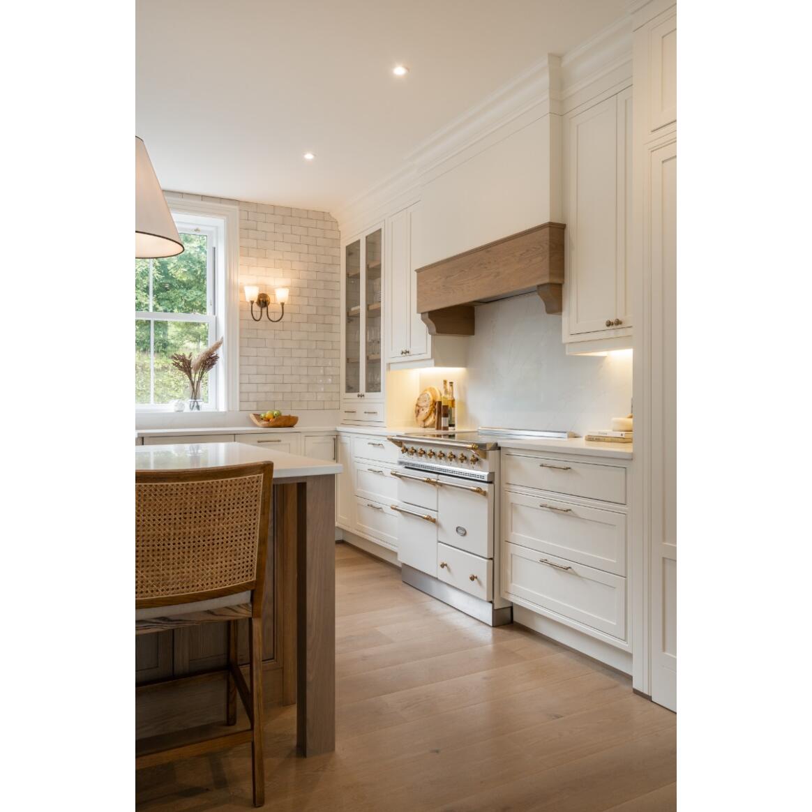 Mullan - Uppsala Two-Arm Brass Wall Light with Fabric Shades 28cm IP20 - Antique Brass Finish