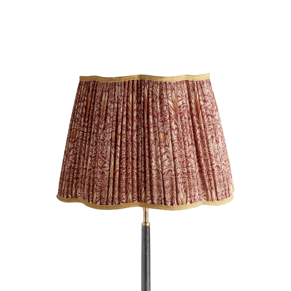 Pooky - 40cm Scalloped Straight Empire Shade - Claret & Gold Silk Snakeshead - Morris & Co