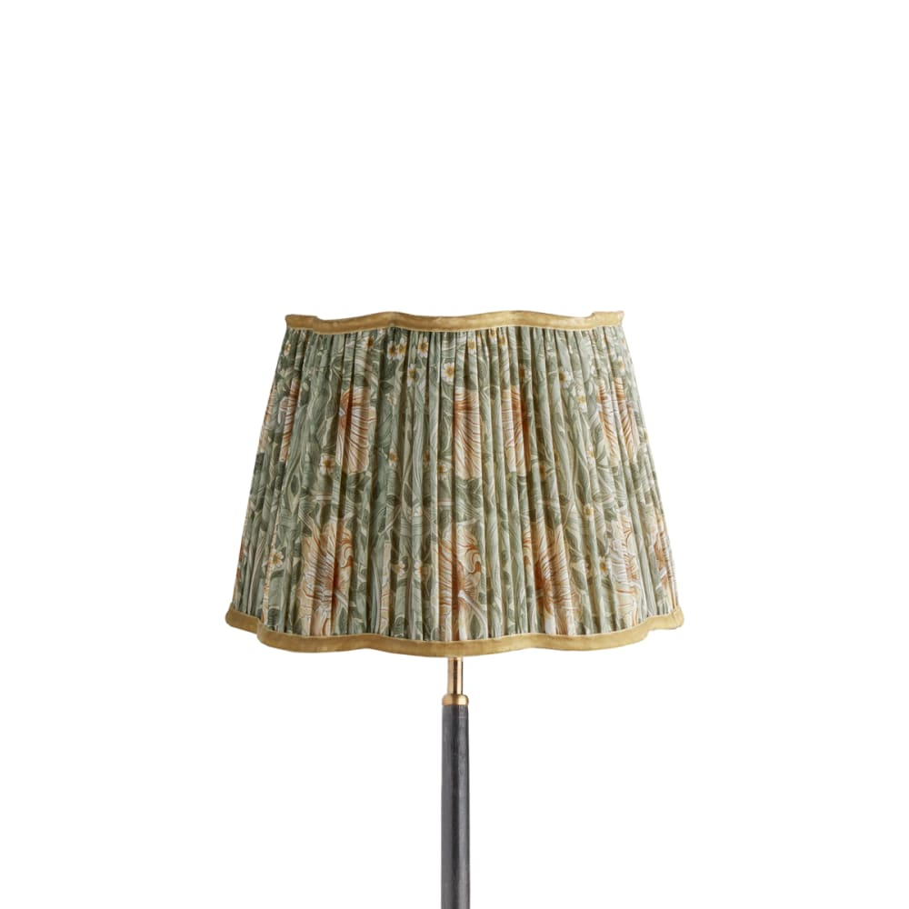 Pooky - 35cm Scalloped Straight Empire Shade - Bay Leaf & Manilla Silk Pimpernel - Morris & Co