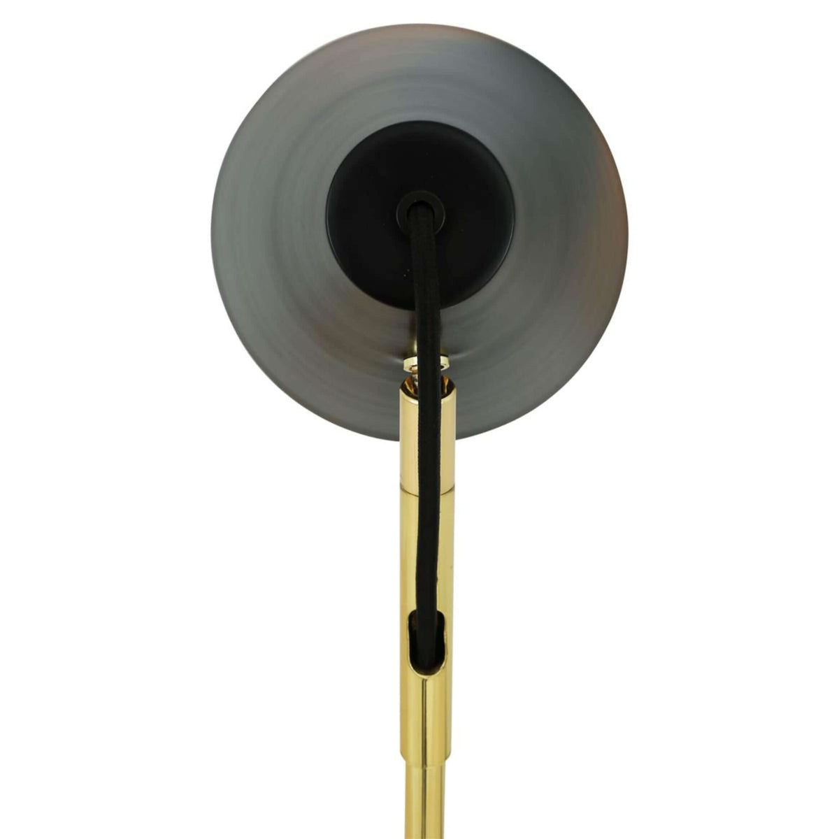 Mullan Lusaka Modern Adjustable Table Lamp with Cone Shade - Powder Coated Matte Black & Polished Brass Stem Finish