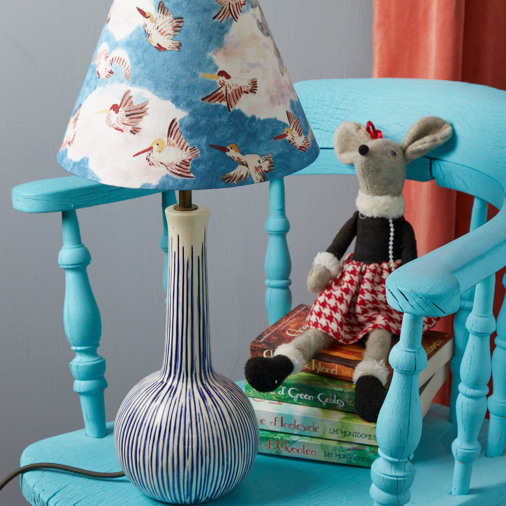 Pooky - Ellie Table Lamp Base - Blue and White Stripes