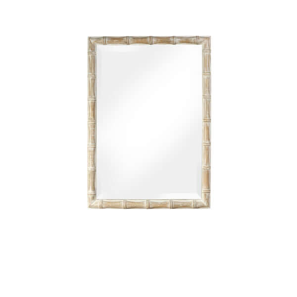 Pooky - Baloo Mirror - Natural Whitewash Finish with bamboo-inspired frame and reflective glass surface.