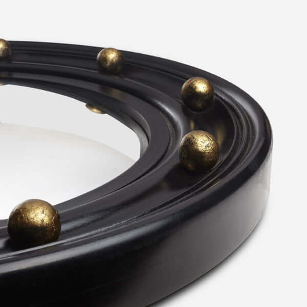 Pooky - Lauren Mirror stylish frame featuring golden baubles and a sleek black finish.