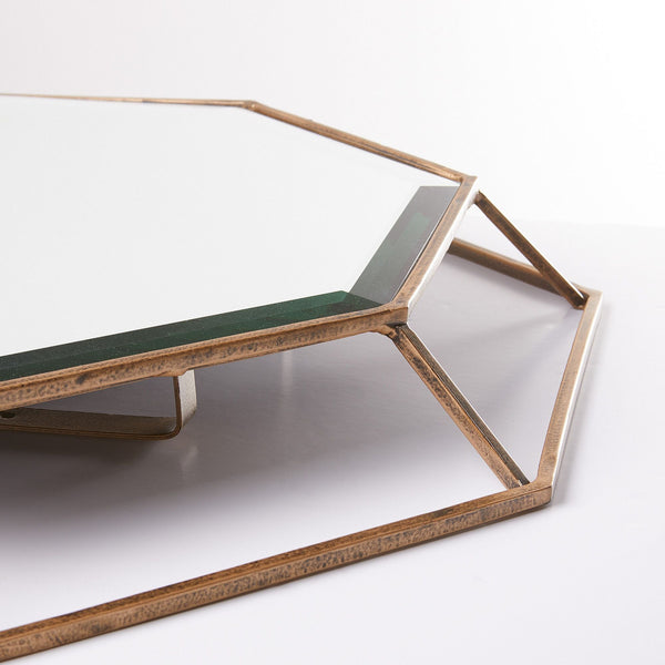 Pooky - Octagon Mirror - Clear Glass with Antique Gold Frame