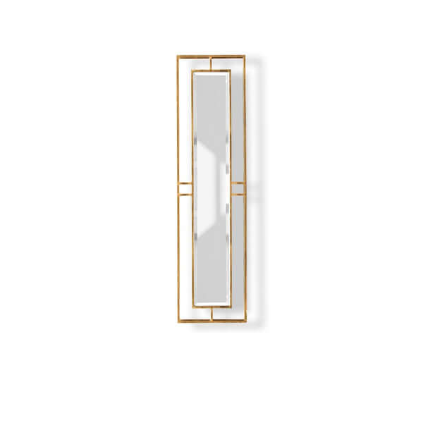 Pooky - Rectangular Necklace Link Mirror - Antique Gold with a stylish bevelled mirror and elegant metal frame.