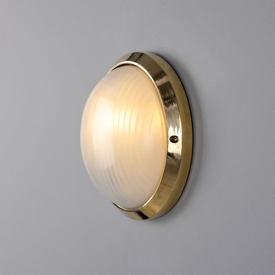 Mullan - Florina Round Dome Outdoor Wall Light 26cm IP44 - Natural Brass Finish
