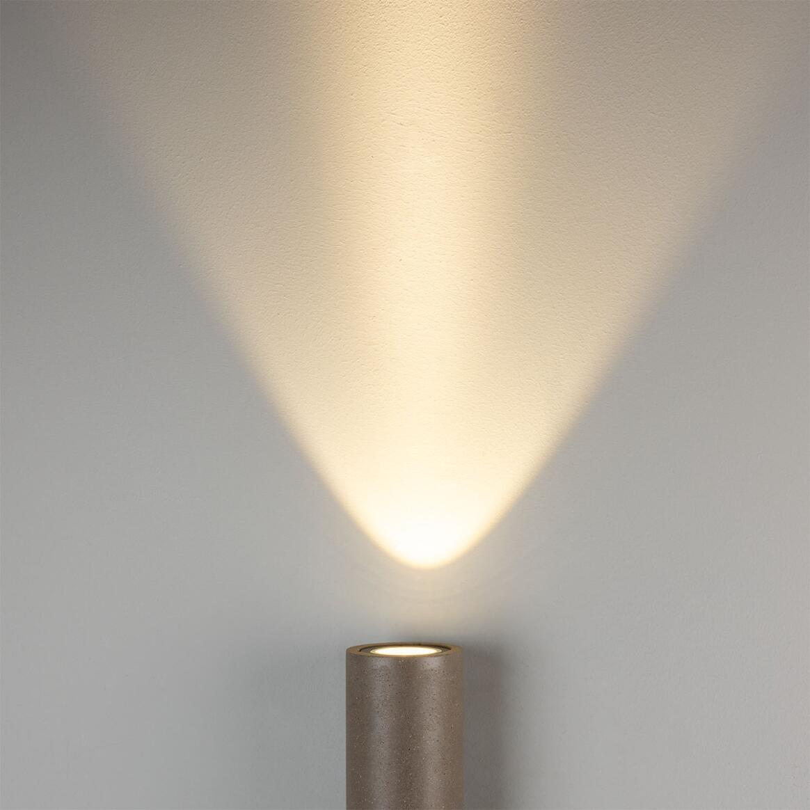 Mullan - Pudong Cylindrical Outdoor Concrete Wall Light 9cm IP65 - Grey Concrete Finish