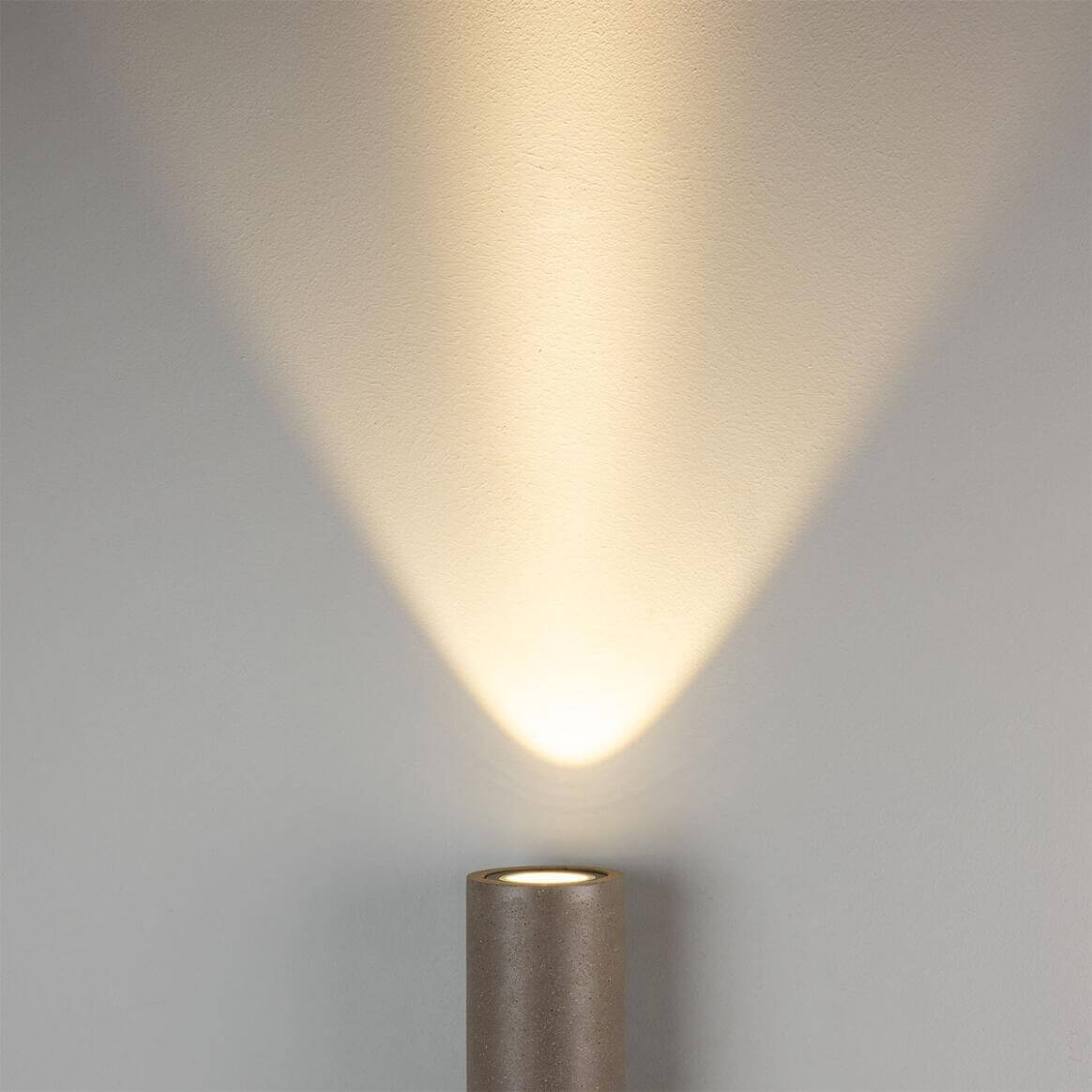 Mullan - Pudong Cylindrical Outdoor Concrete Wall Light 9cm IP65 - Grey Concrete Finish