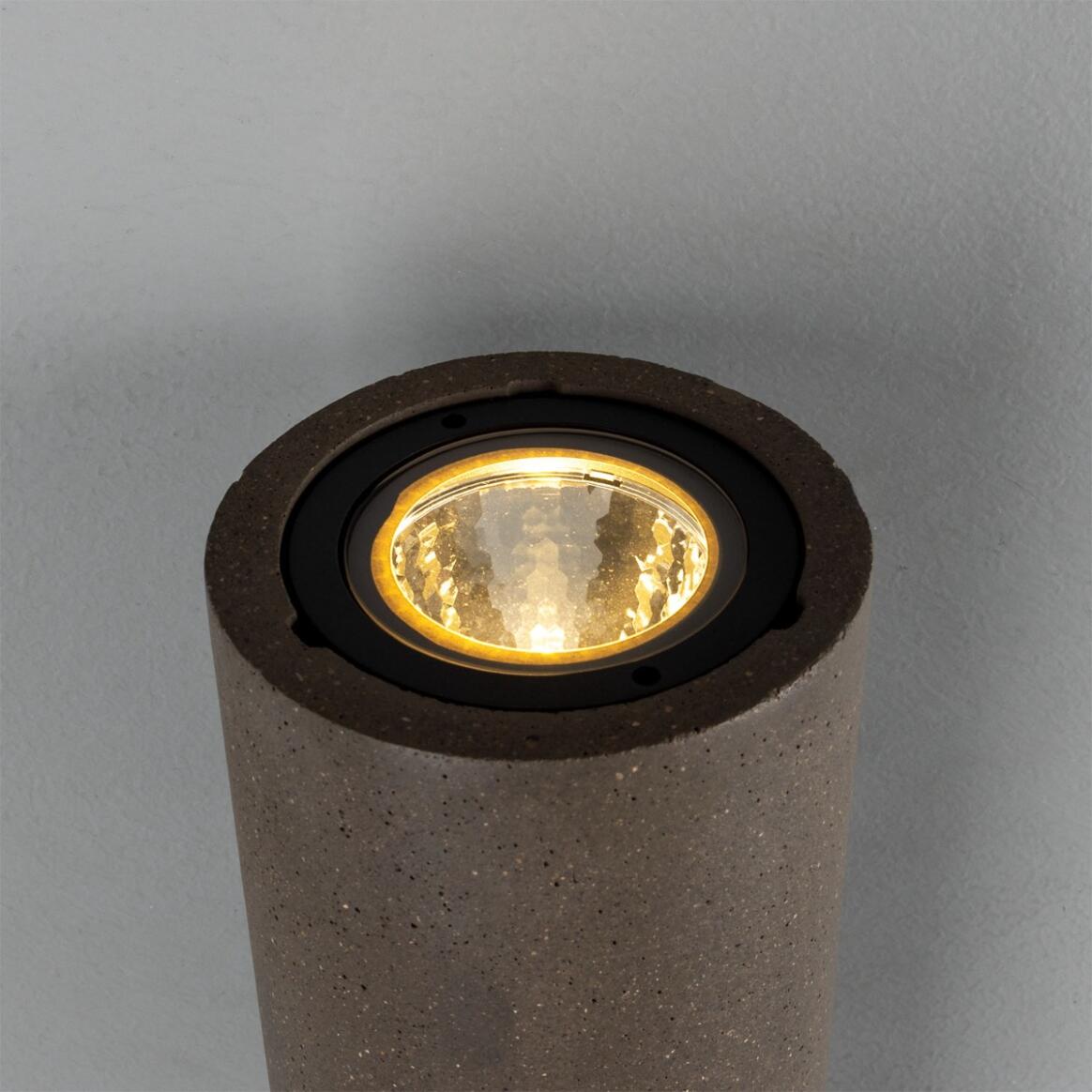 Mullan - Pudong Cylindrical Outdoor Concrete Wall Light 9cm IP65 - Grey Concrete Finish