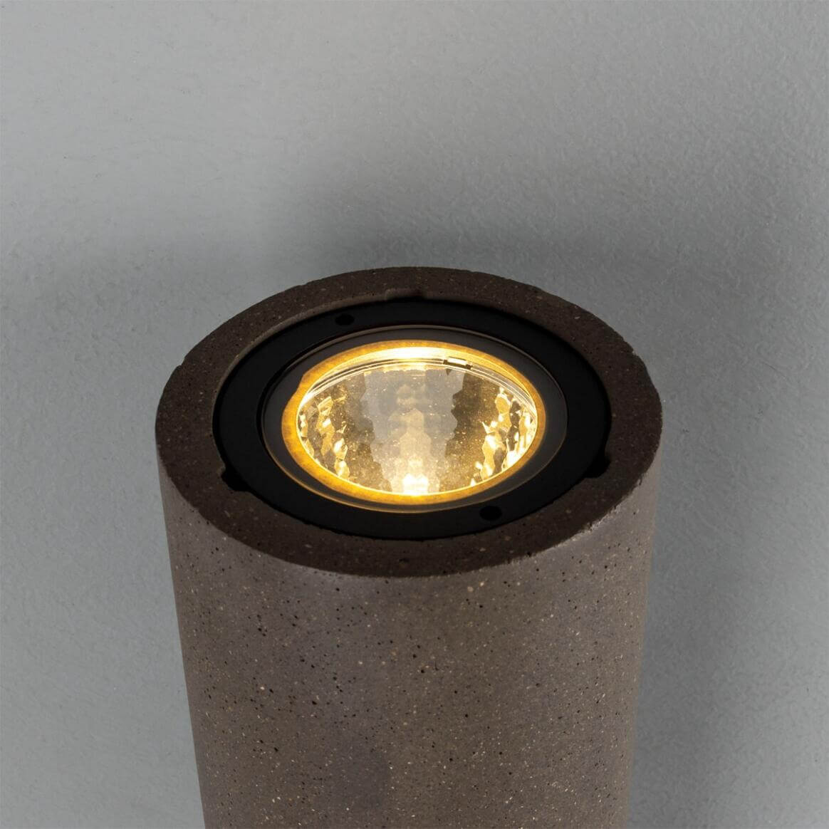 Mullan - Pudong Cylindrical Outdoor Concrete Wall Light 9cm IP65 - Grey Concrete Finish