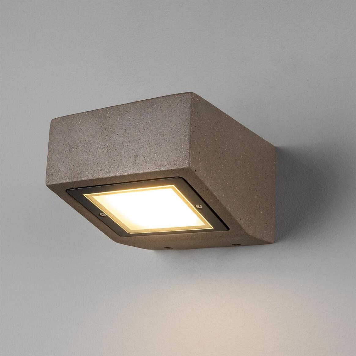 Mullan - Trieste Outdoor Concrete Wall Light 13cm IP65 - Grey Concrete Finish
