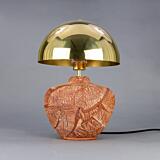 Mullan Lawson Ceramic Table Lamp with Brass Dome Shade - Red Iron