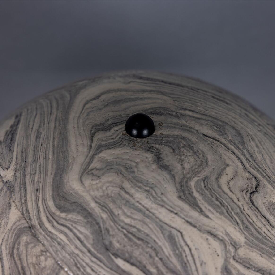 Mullan Amanita Small Marbled Ceramic Mushroom Table Lamp - Powder Coated Matte Black