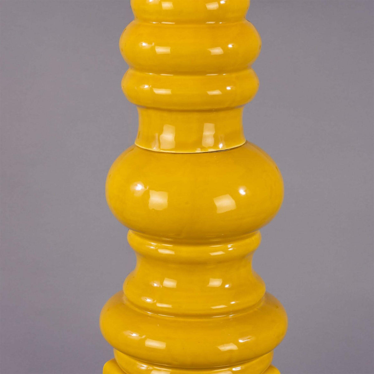 Mullan Safi Large Ceramic Table Lamp with Fabric Shade 138cm IP20 - Mustard Yellow Finish