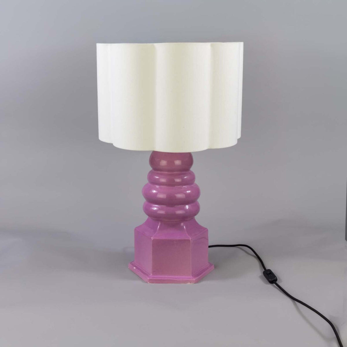 Mullan Safi Small Ceramic Table Lamp with Fabric Shade 75cm IP20 - Carnation Pink Finish