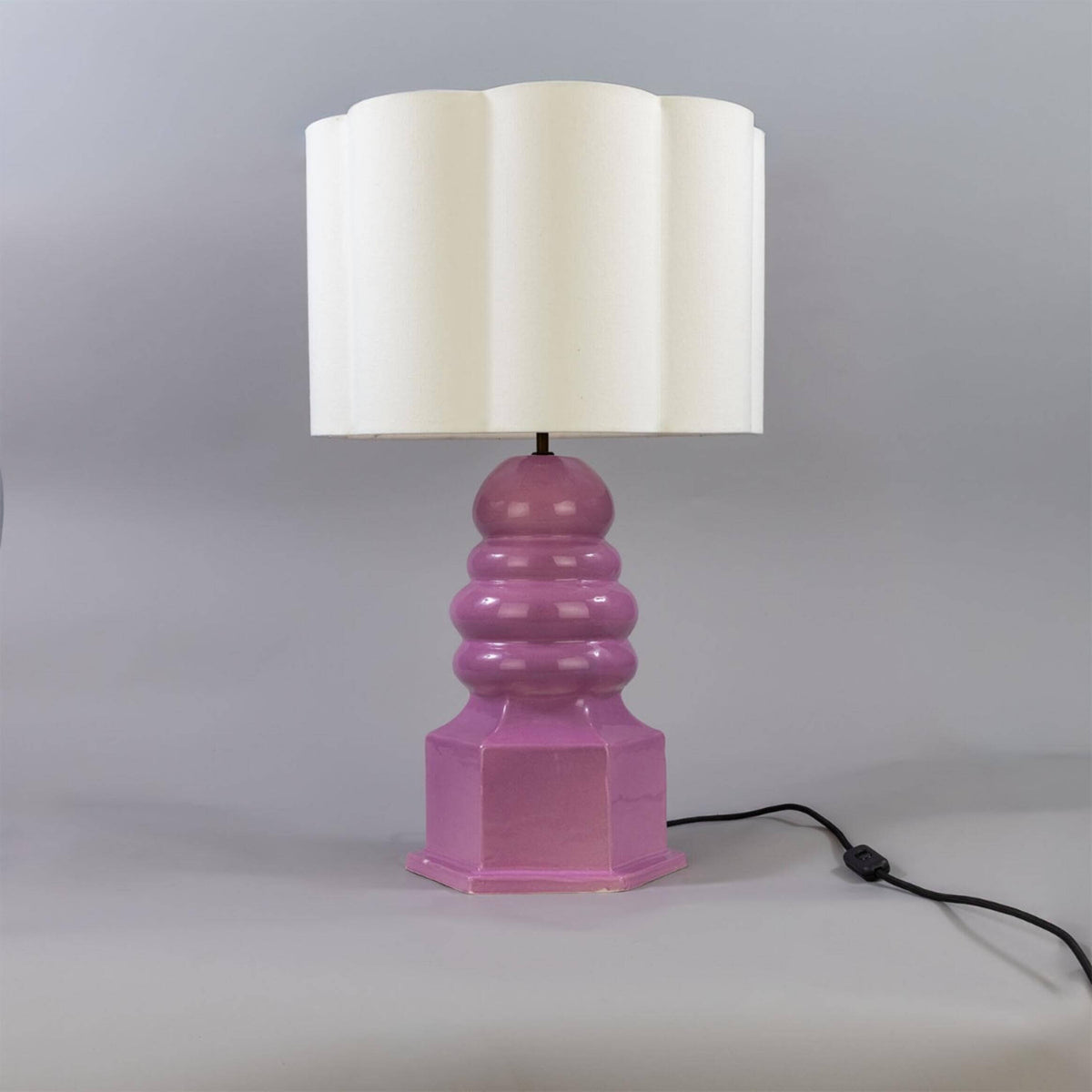 Mullan Safi Large Ceramic Table Lamp with Fabric Shade 138cm IP20 - Carnation Pink Finish