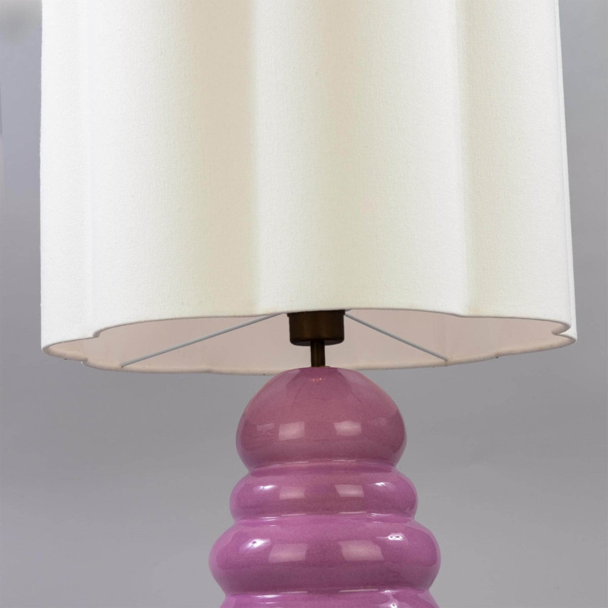 Mullan Safi Large Ceramic Table Lamp with Fabric Shade 138cm IP20 - Carnation Pink Finish