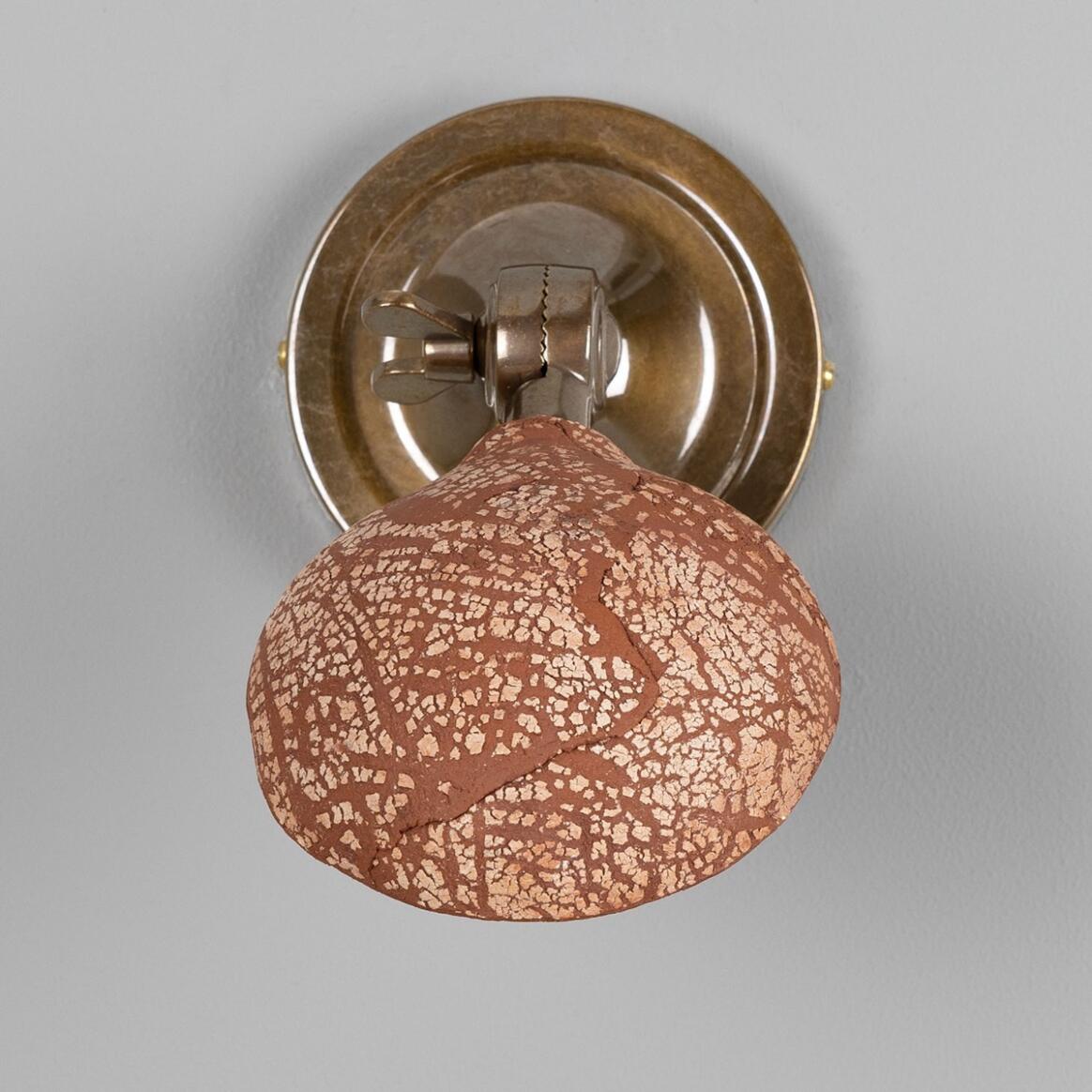 Mullan - Coco Adjustable Ceramic Wall Light Red Iron 10.5cm IP20 - Antique Brass Finish