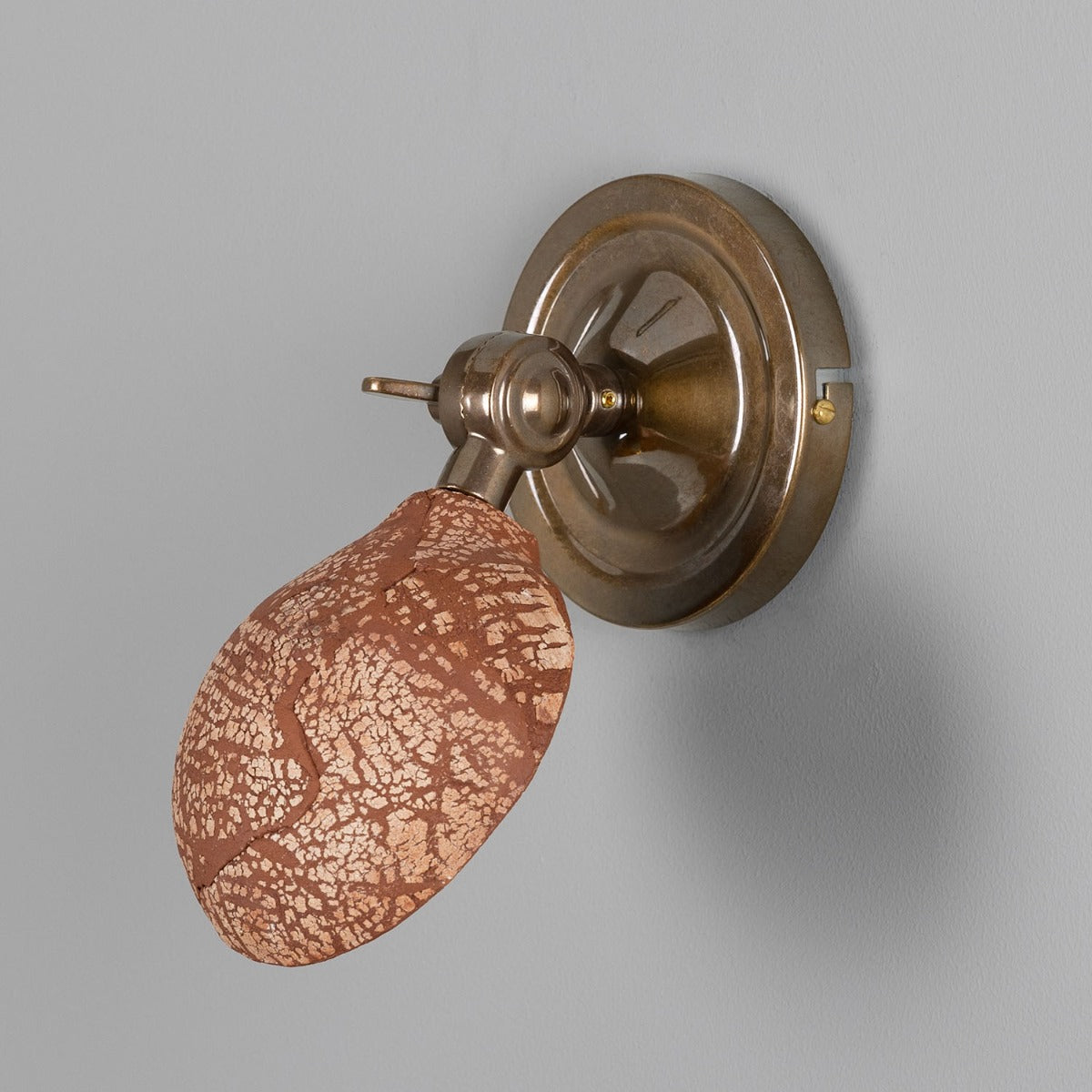 Mullan - Coco Adjustable Ceramic Wall Light Red Iron 10.5cm IP20 - Antique Brass Finish