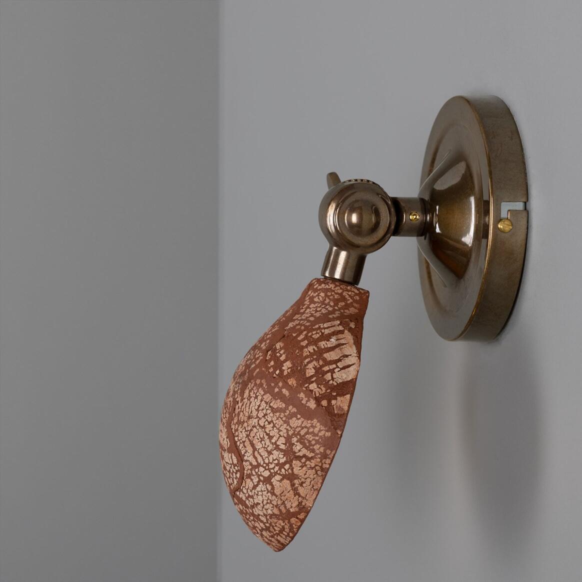 Mullan - Coco Adjustable Ceramic Wall Light Red Iron 10.5cm IP20 - Antique Brass Finish