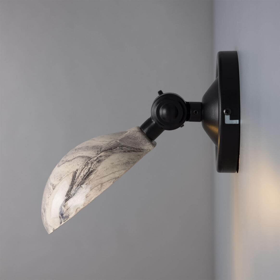 Mullan - Coco Adjustable Marbled Ceramic Wall Light 10.5cm IP20 - Powder Coated Matte Black Finish