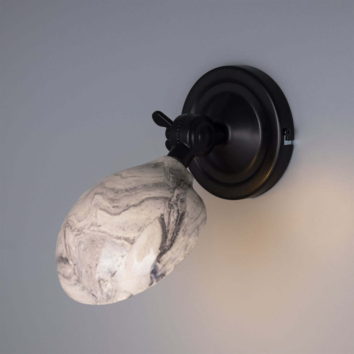 Mullan - Coco Adjustable Marbled Ceramic Wall Light 10.5cm IP20 - Powder Coated Matte Black Finish