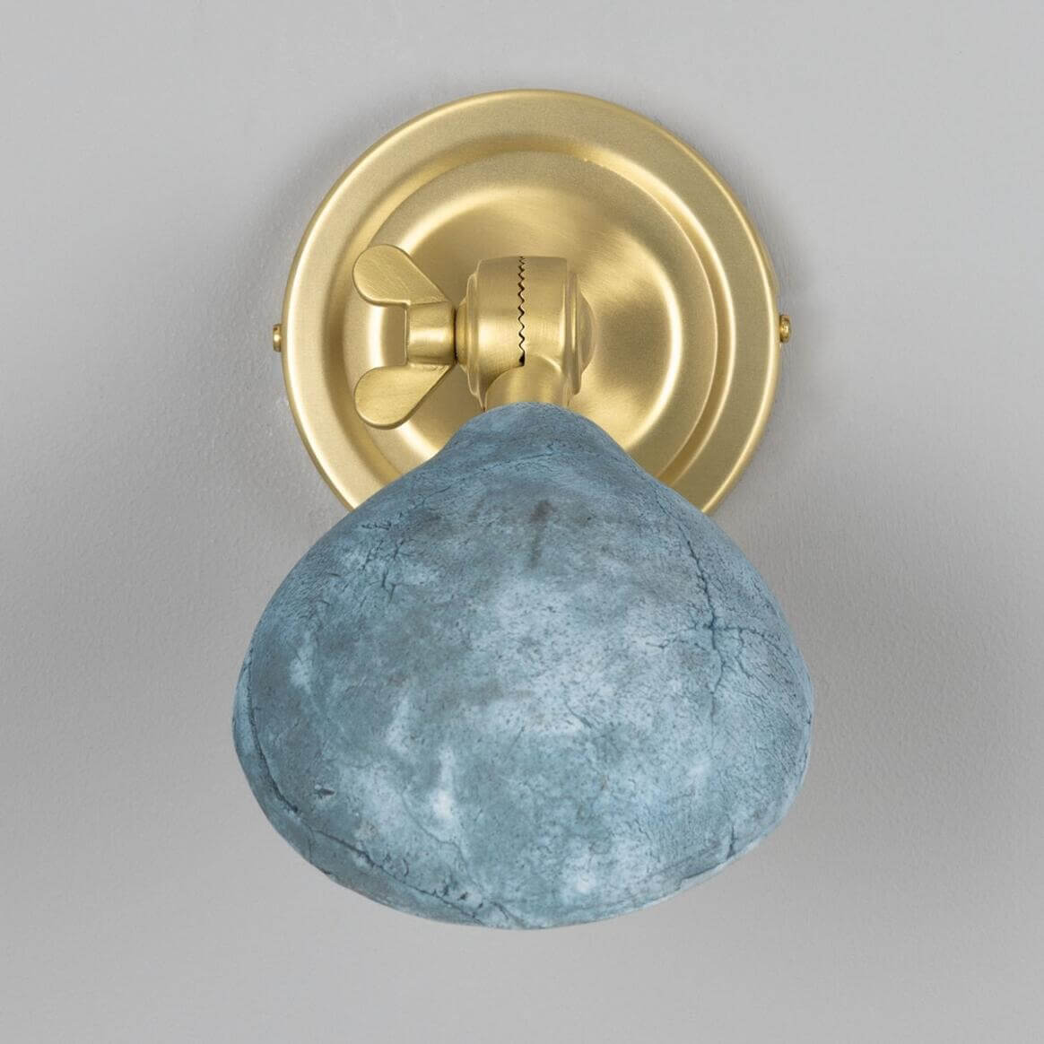 Mullan - Coco Adjustable Ceramic Wall Light Blue Earth 10.5cm IP20 - Satin Brass Finish