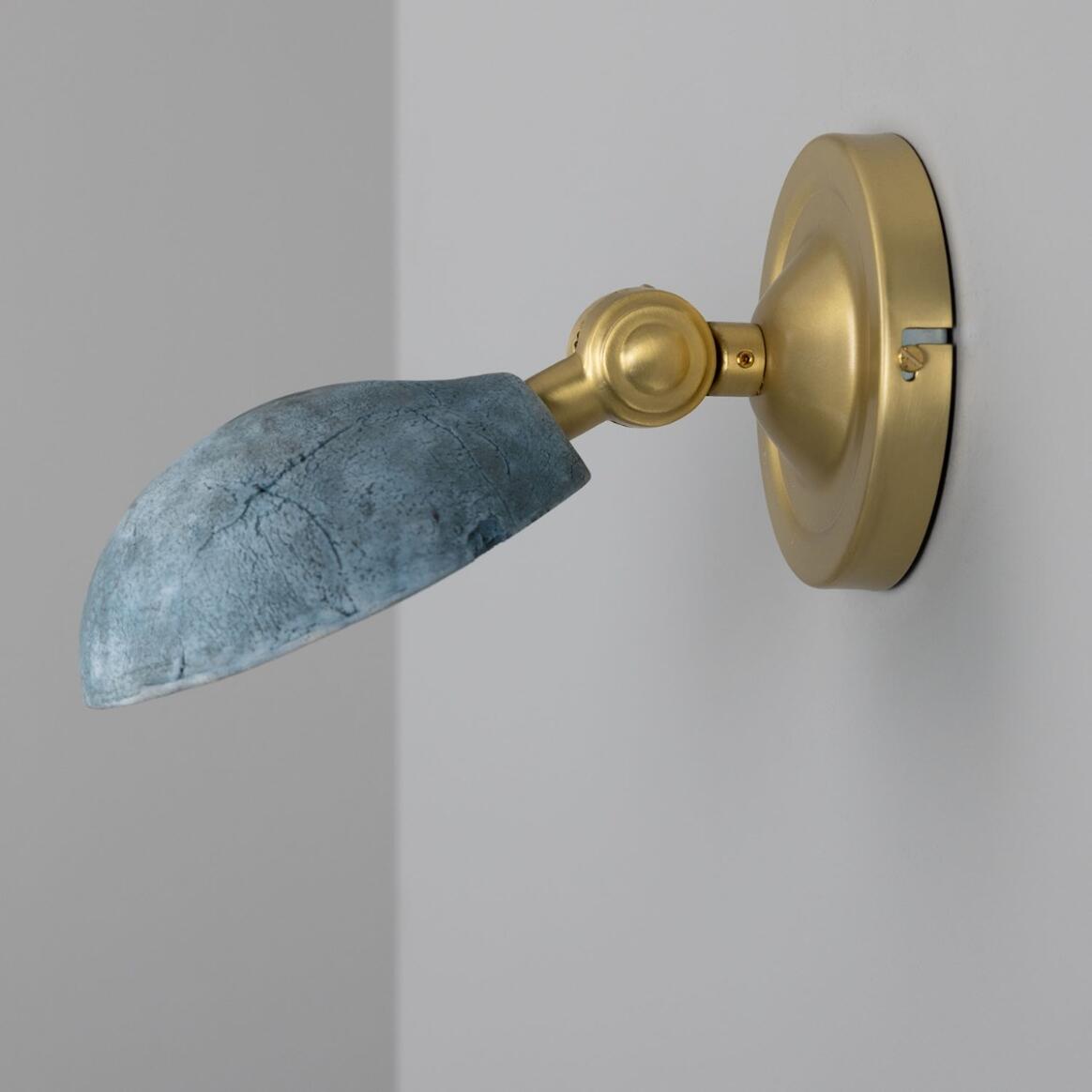 Mullan - Coco Adjustable Ceramic Wall Light Blue Earth 10.5cm IP20 - Satin Brass Finish