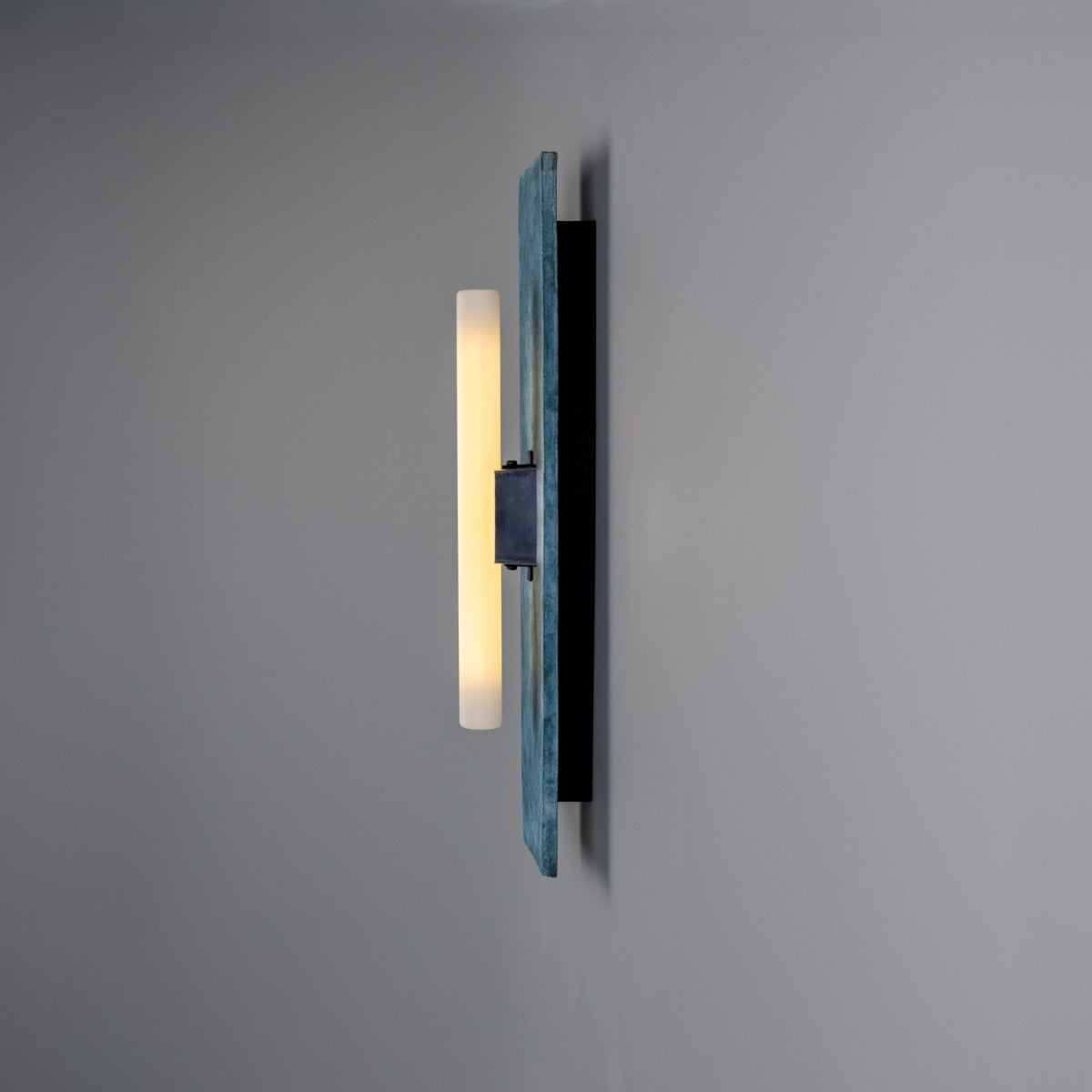 Mullan - Capua Rectangular Ceramic Wall Light Blue Earth 50cm IP20 - Powder Coated Matte Black Finish