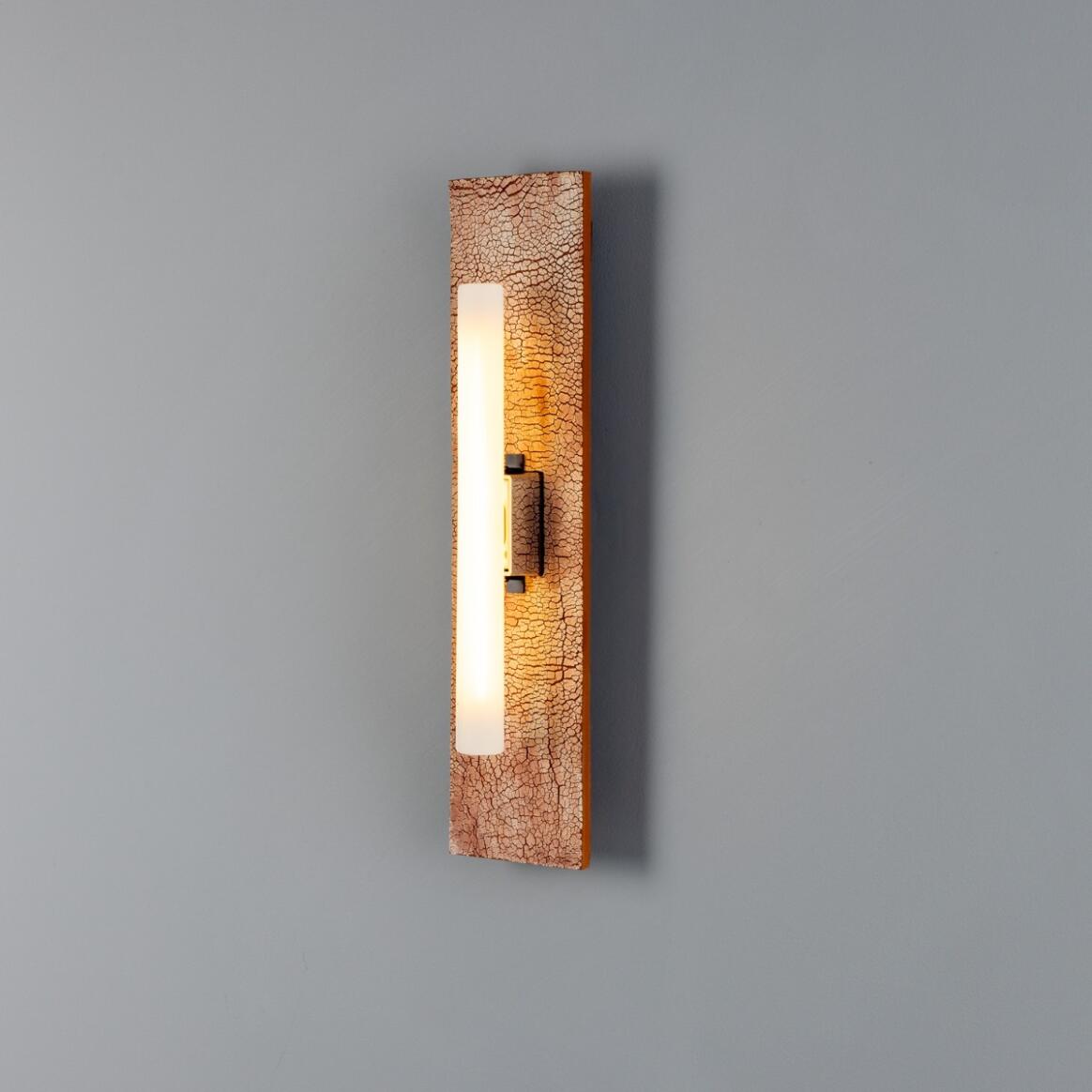 Mullan - Capua Rectangular Ceramic Wall Light Red Iron 50cm IP20 - Powder Coated Matte Black Finish