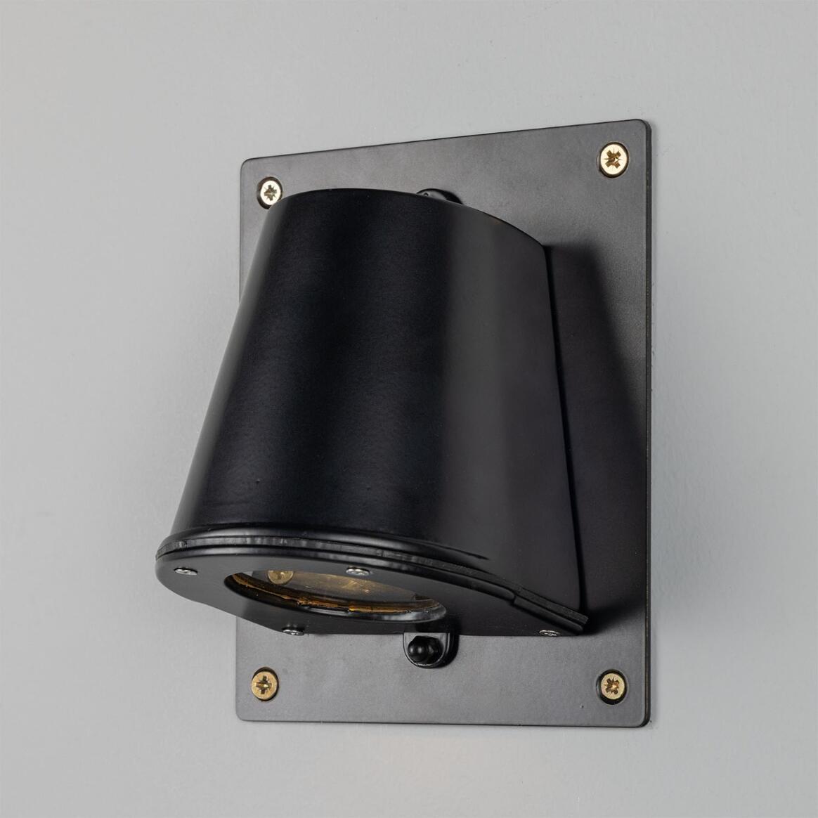 Mullan - Wade Outdoor Brass Spotlight with Back Plate 15.2cm IP54 - Powder-Coated Matte Black Finish