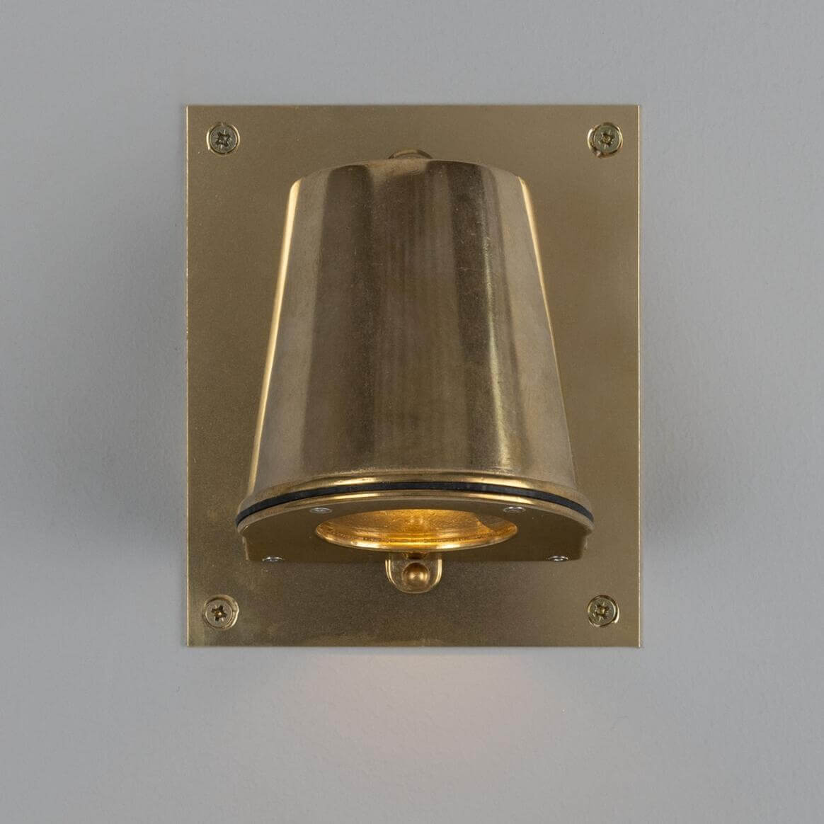Mullan - Wade Outdoor Brass Spotlight with Back Plate 15.2cm IP54 - Raw Brass Finish
