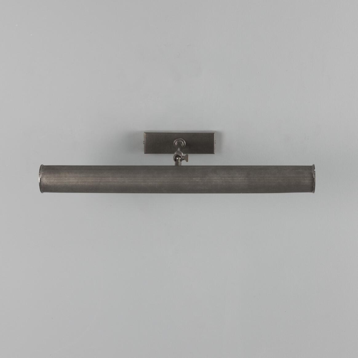 Mullan - Cambridge Adjustable Reeded Brass Picture Light 50.5cm IP20 - Antique Silver Finish