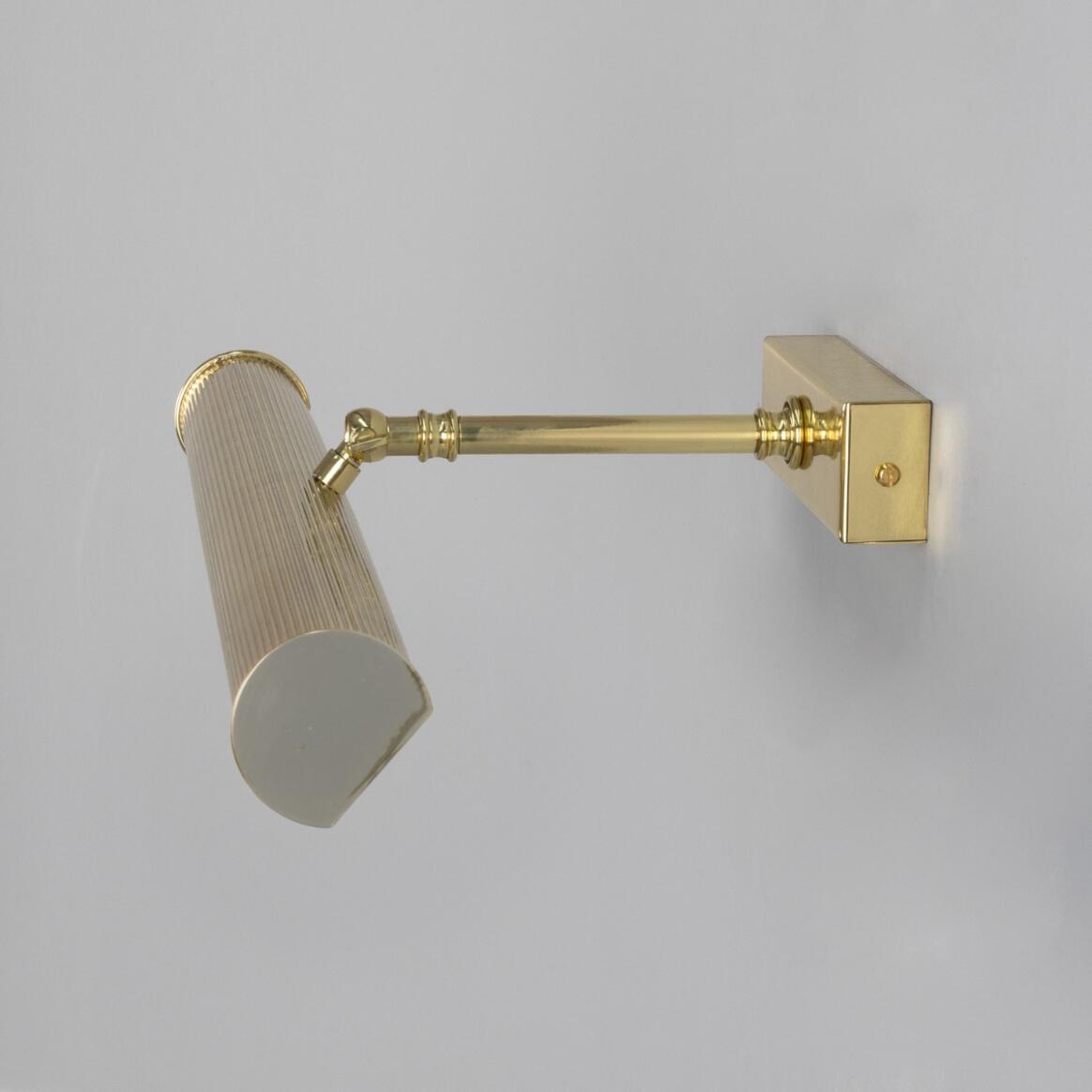 Mullan - Cambridge Adjustable Reeded Brass Picture Light 50.5cm IP20 - Polished Brass Finish