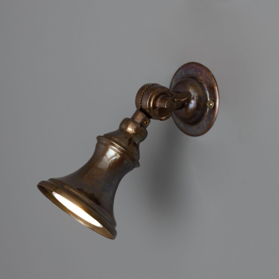 Mullan - Accra Traditional Small Brass Spotlight 14cm IP20 - Antique Brass Finish