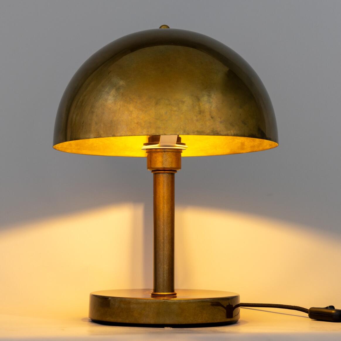 Mullan Turku Modern Brass Dome Table Lamp 30cm IP20 - Antique Brass Finish