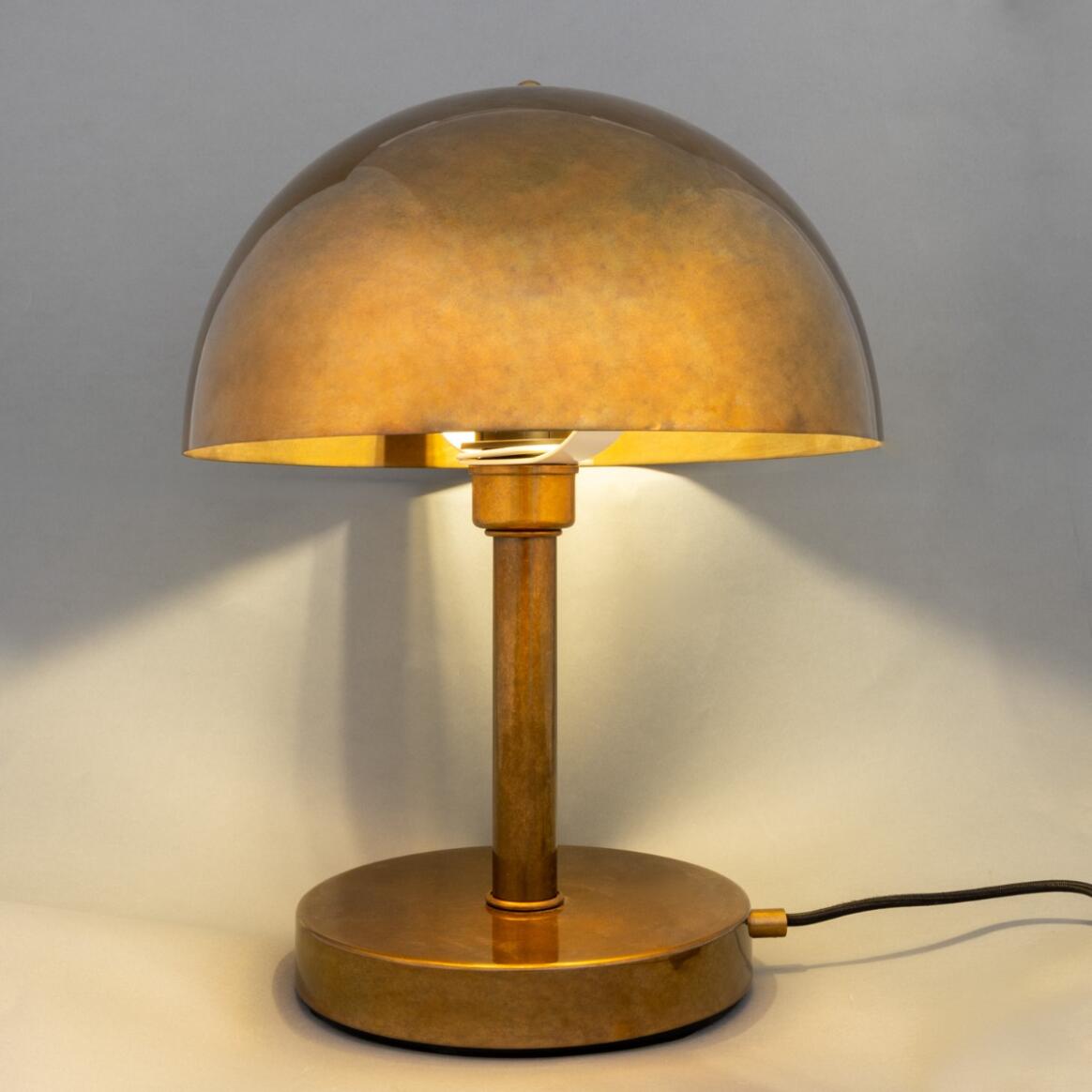 Mullan Turku Modern Brass Dome Table Lamp 30cm IP20 - Antique Brass Finish