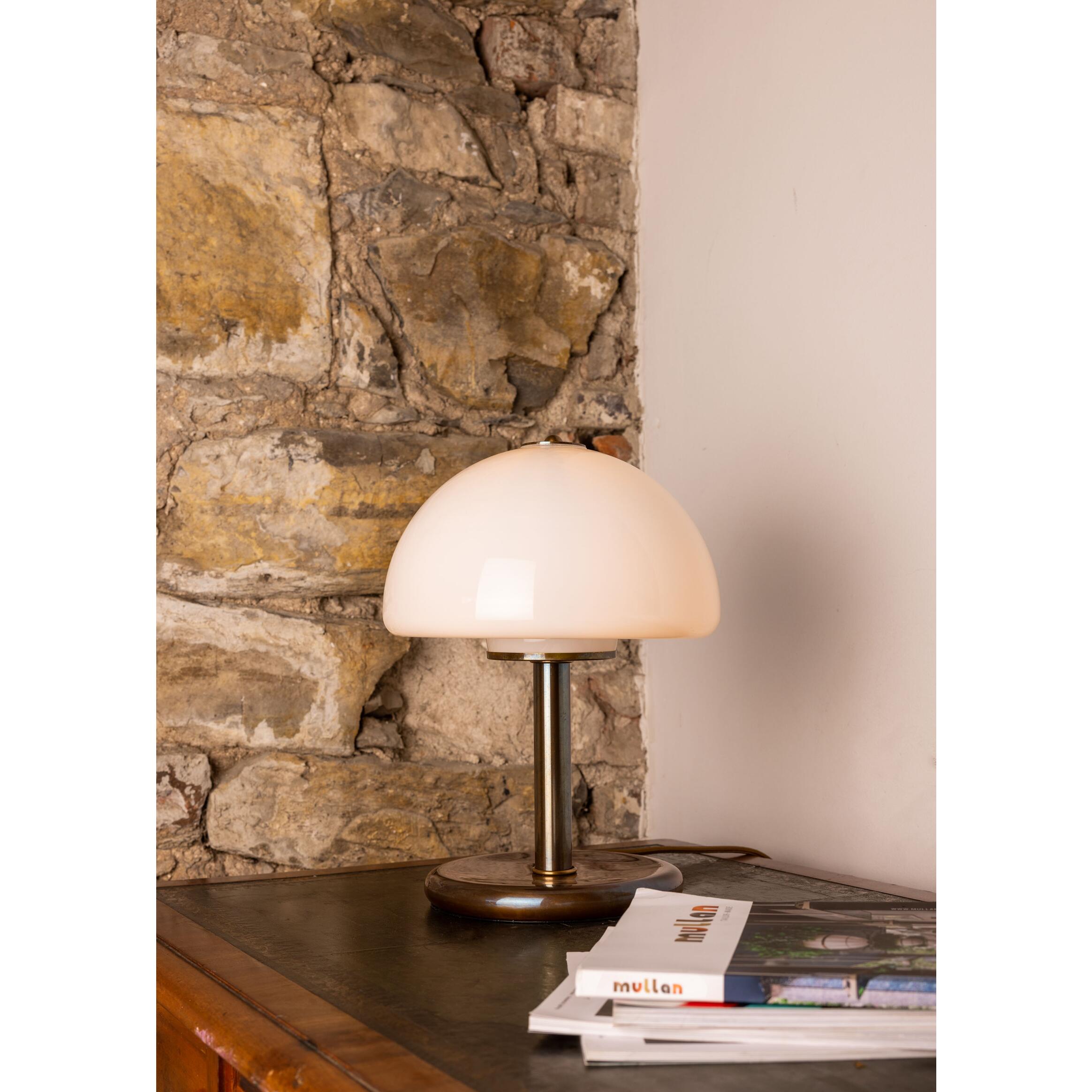 Mullan Champignon Mid-Century Mushroom Table Lamp - Antique Brass Finish