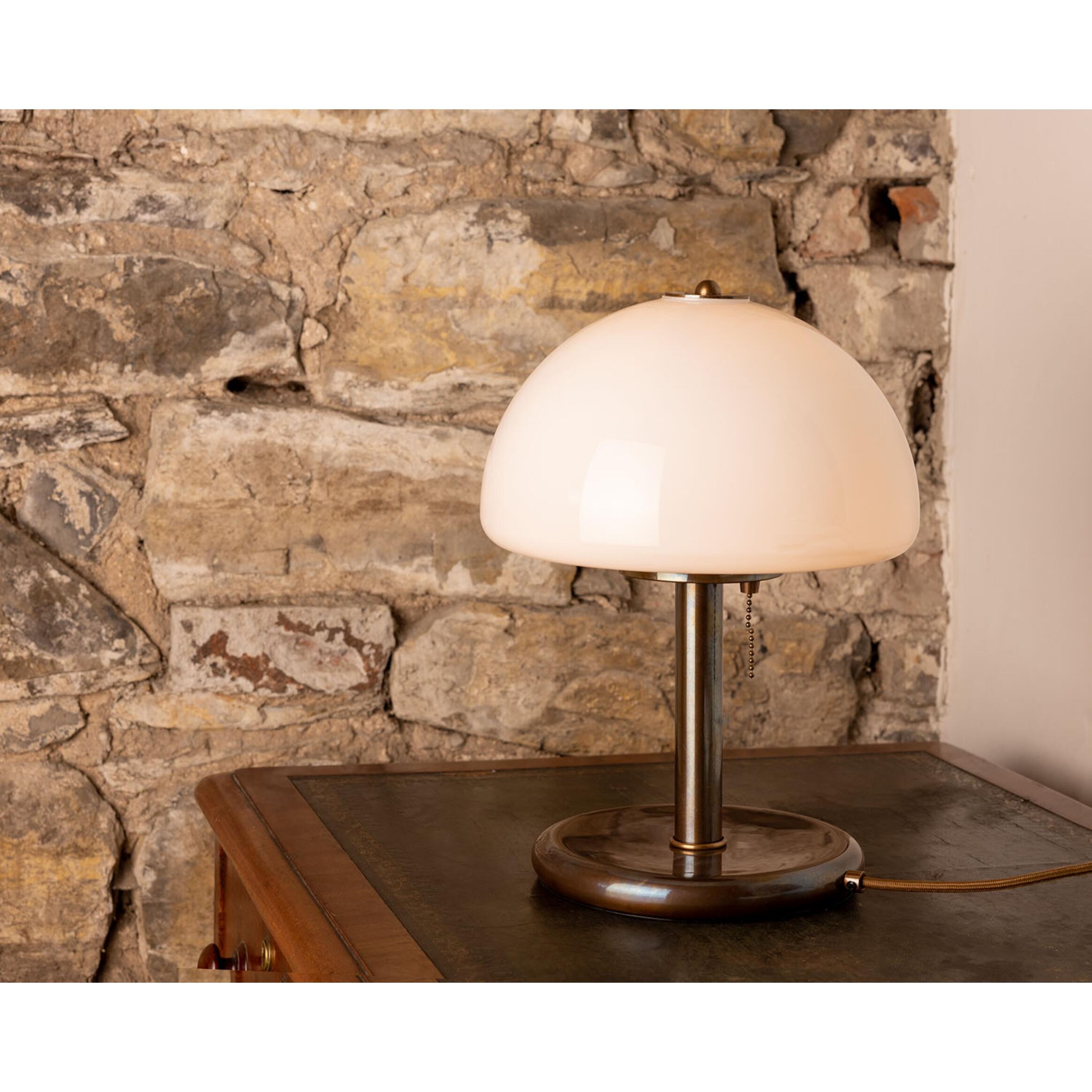 Mullan Champignon Mid-Century Mushroom Table Lamp - Antique Brass Finish