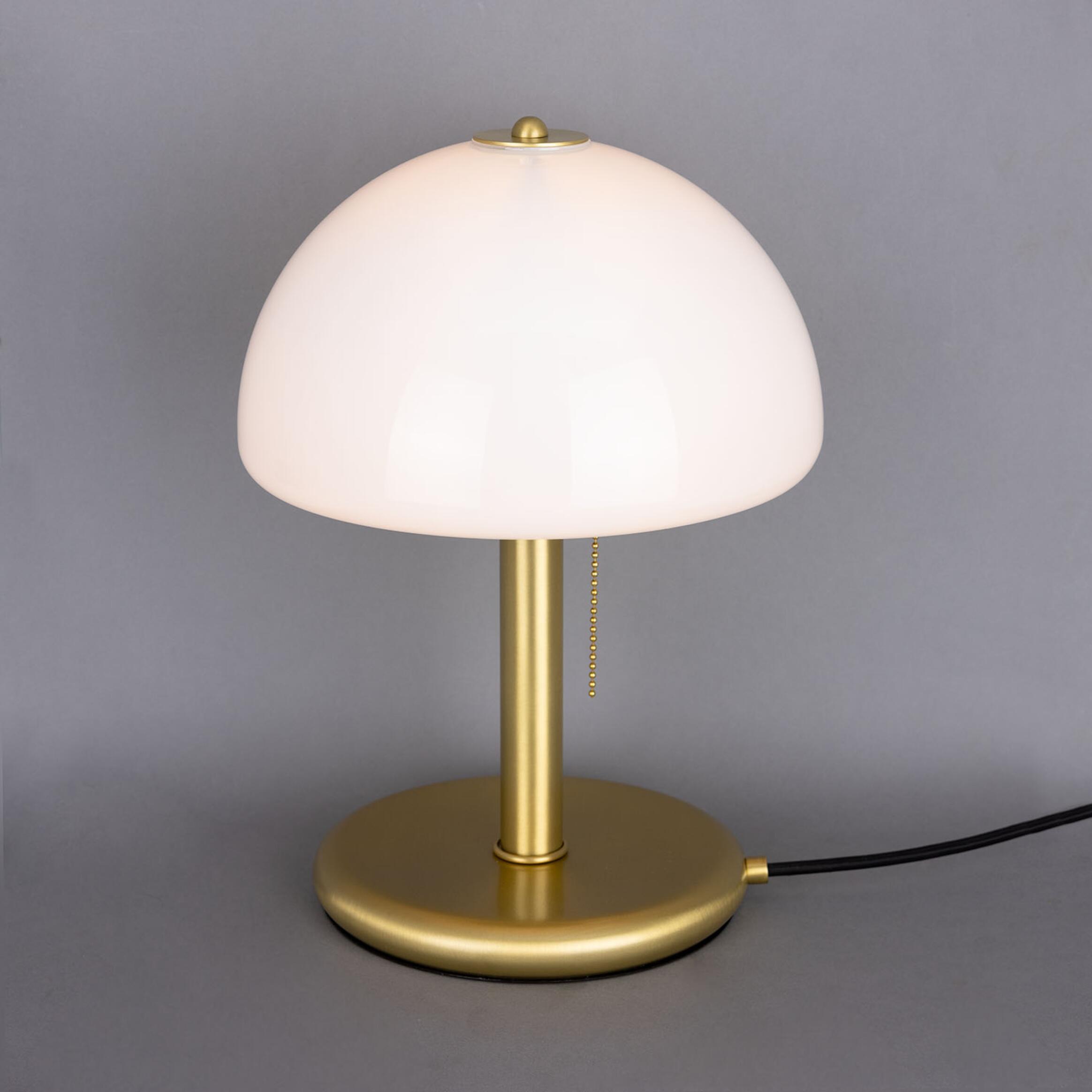 Mullan Champignon Mid-Century Mushroom Table Lamp - Satin Brass Finish