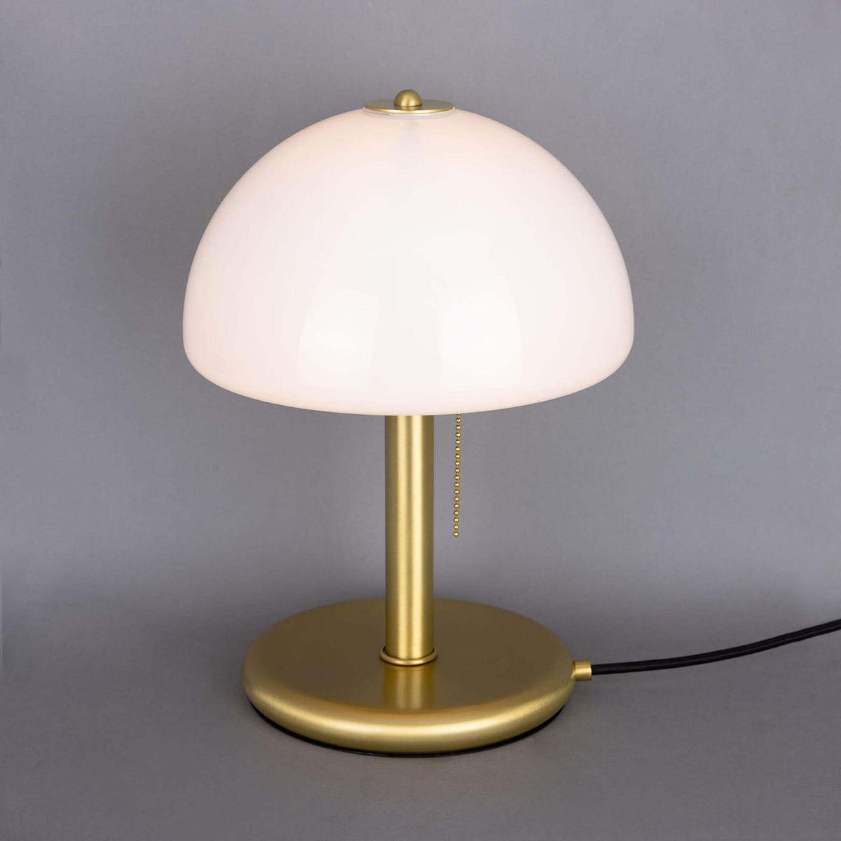 Mullan Champignon Mid-Century Mushroom Table Lamp - Satin Brass Finish