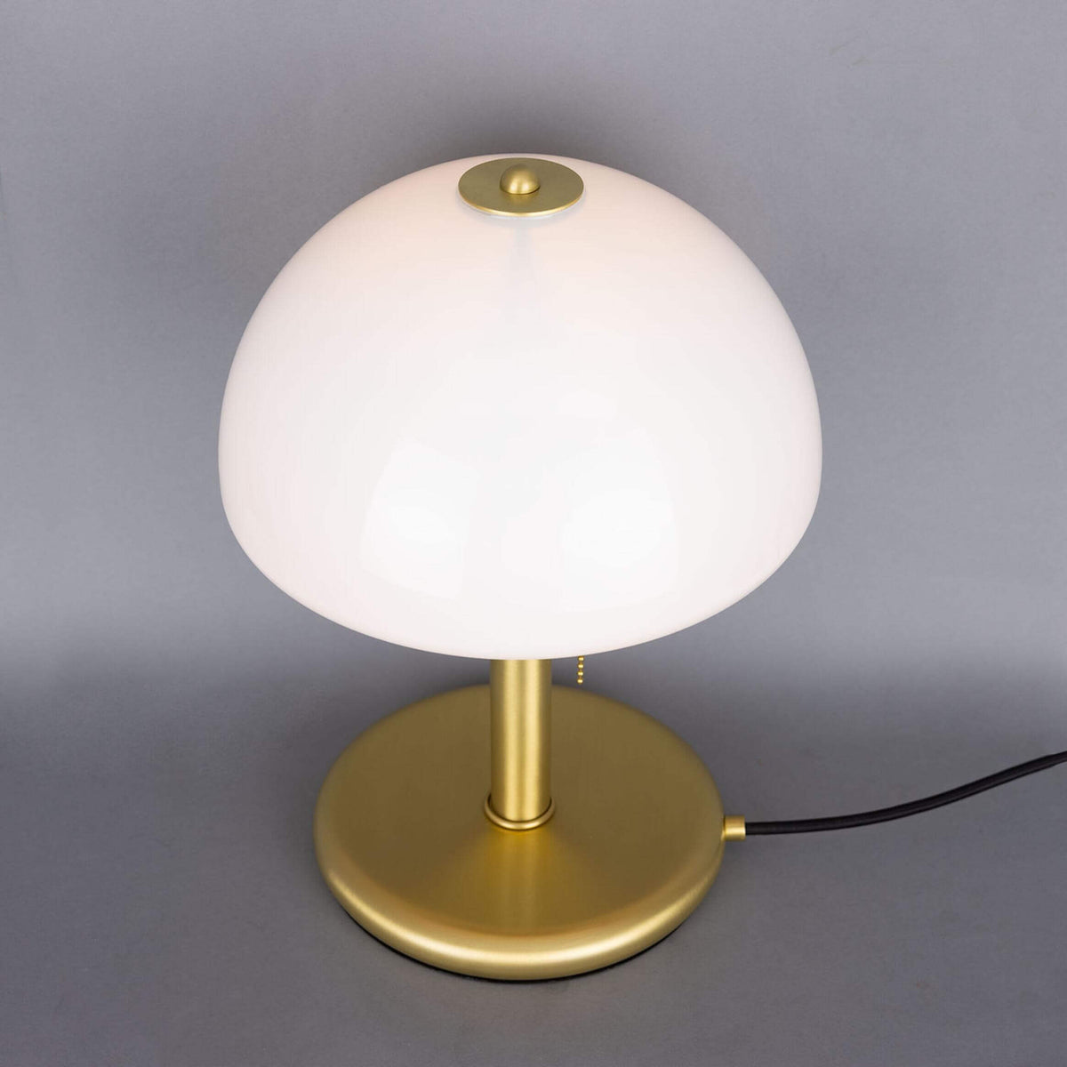 Mullan Champignon Mid-Century Mushroom Table Lamp - Satin Brass Finish