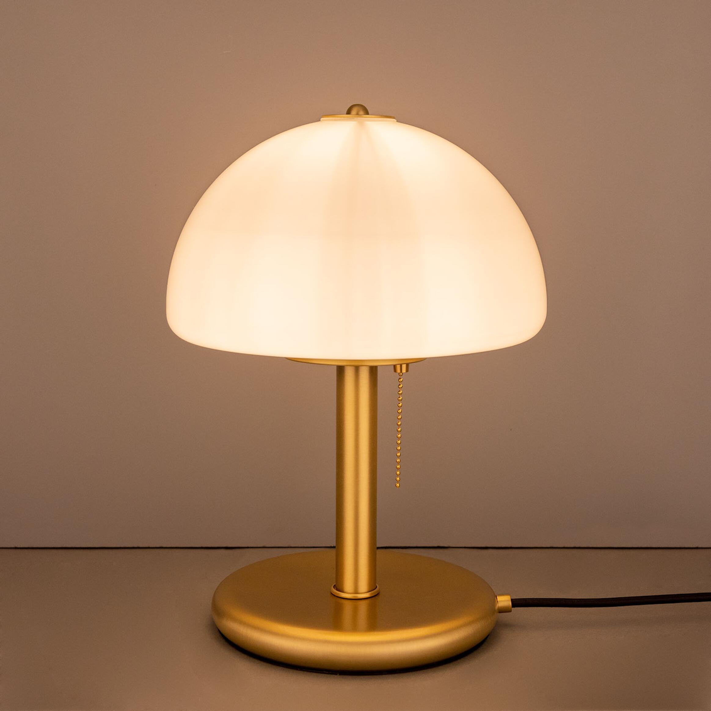 Mullan Champignon Mid-Century Mushroom Table Lamp - Satin Brass Finish